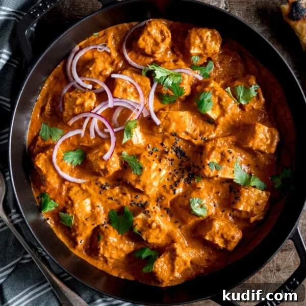 Authentic Chicken Madras Curry Recipe for Bold Flavor 11 Overhead picture of a paneer curry