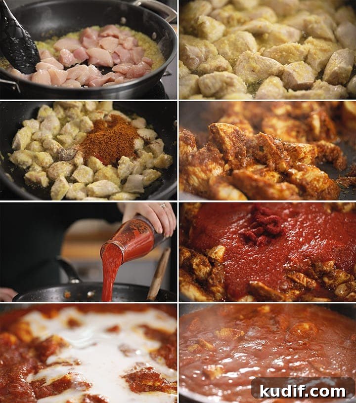 Authentic Chicken Madras Curry Recipe for Bold Flavor 6 8 image collage of step to make chicken madras