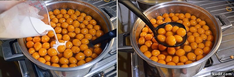 Biji Salak: Sweet Potato Balls in Palm Sugar Porridge with Coconut Milk 9 how to make biji salak 7