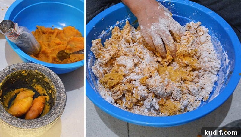 Biji Salak: Sweet Potato Balls in Palm Sugar Porridge with Coconut Milk 6 how to make biji salak 4