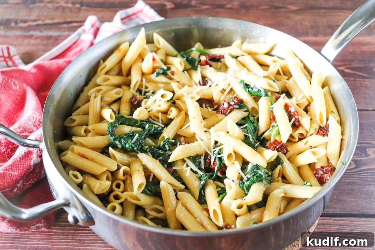 Protein Pasta with Sautéed Spinach and Sun-Dried Tomatoes 3 img 2210 2