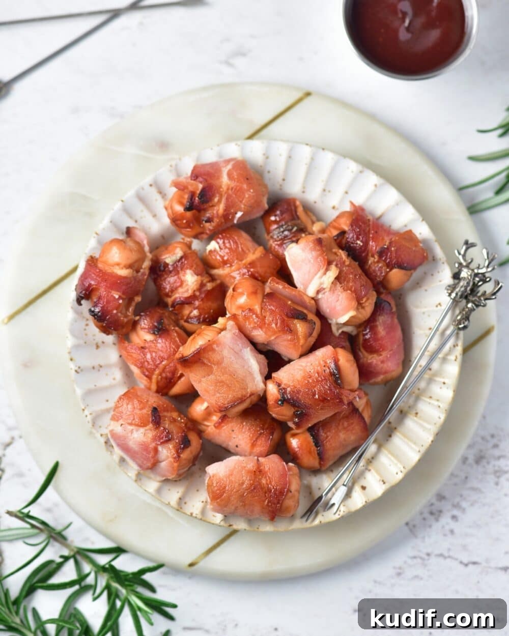 overhead view of High Protein Low Carb Pigs In A Blanket