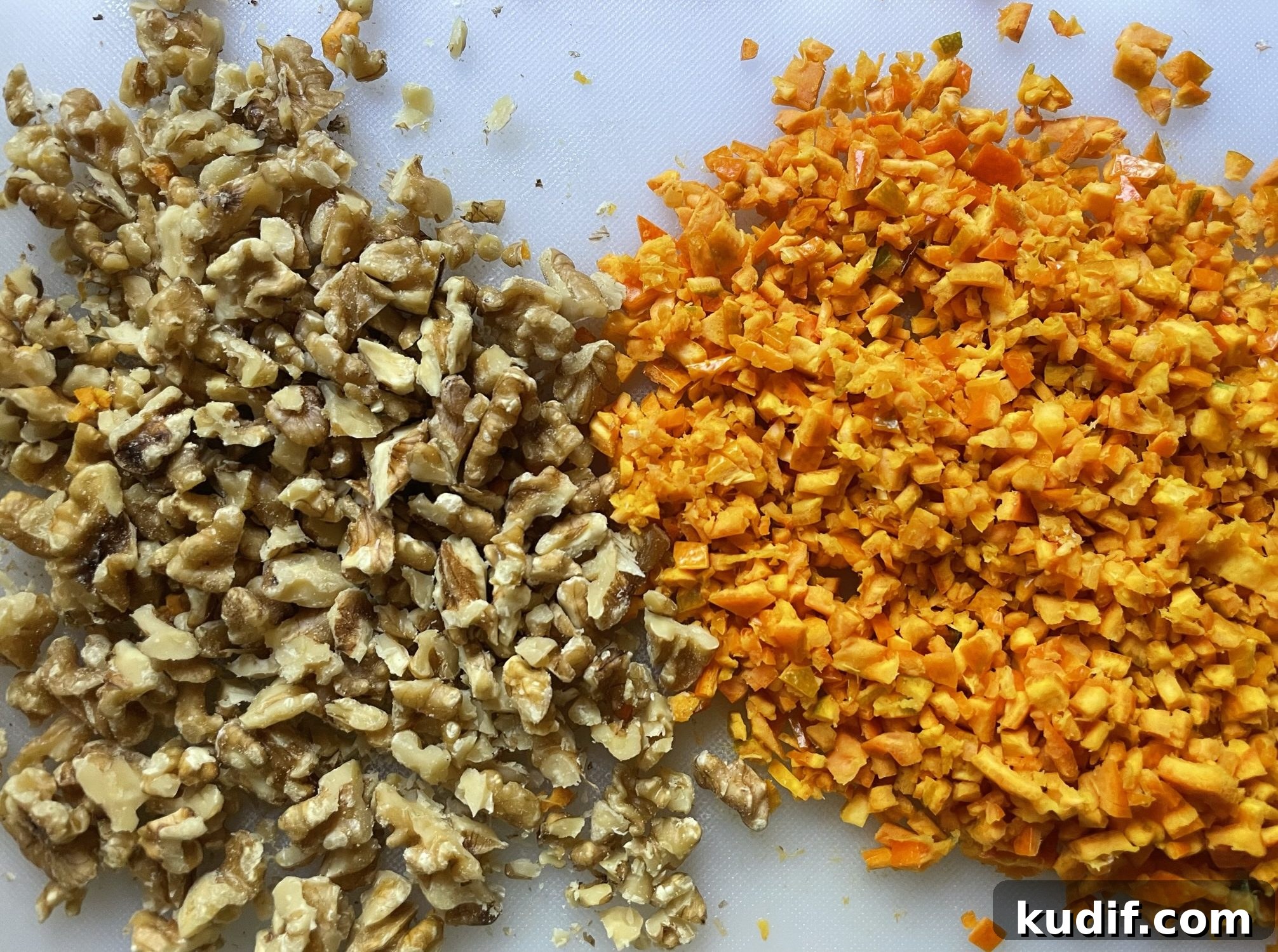 Chopped walnuts and tangerine peel Chopped walnuts and tangerine peel
