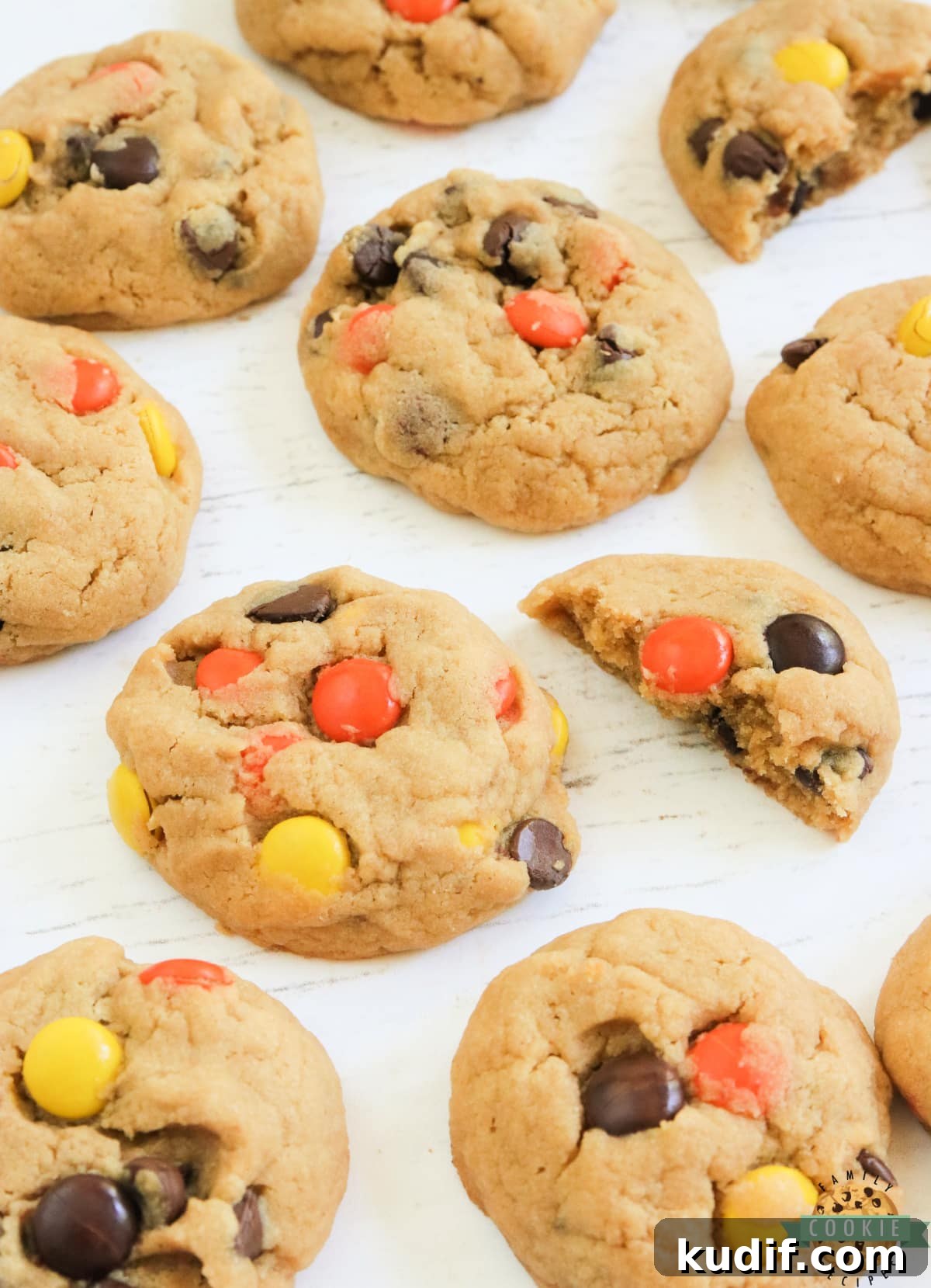 Peanut butter cookies with Reese's pieces