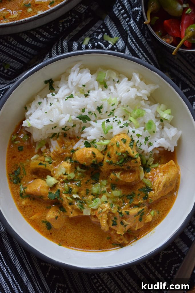 slow cooker chicken in a serving bowl