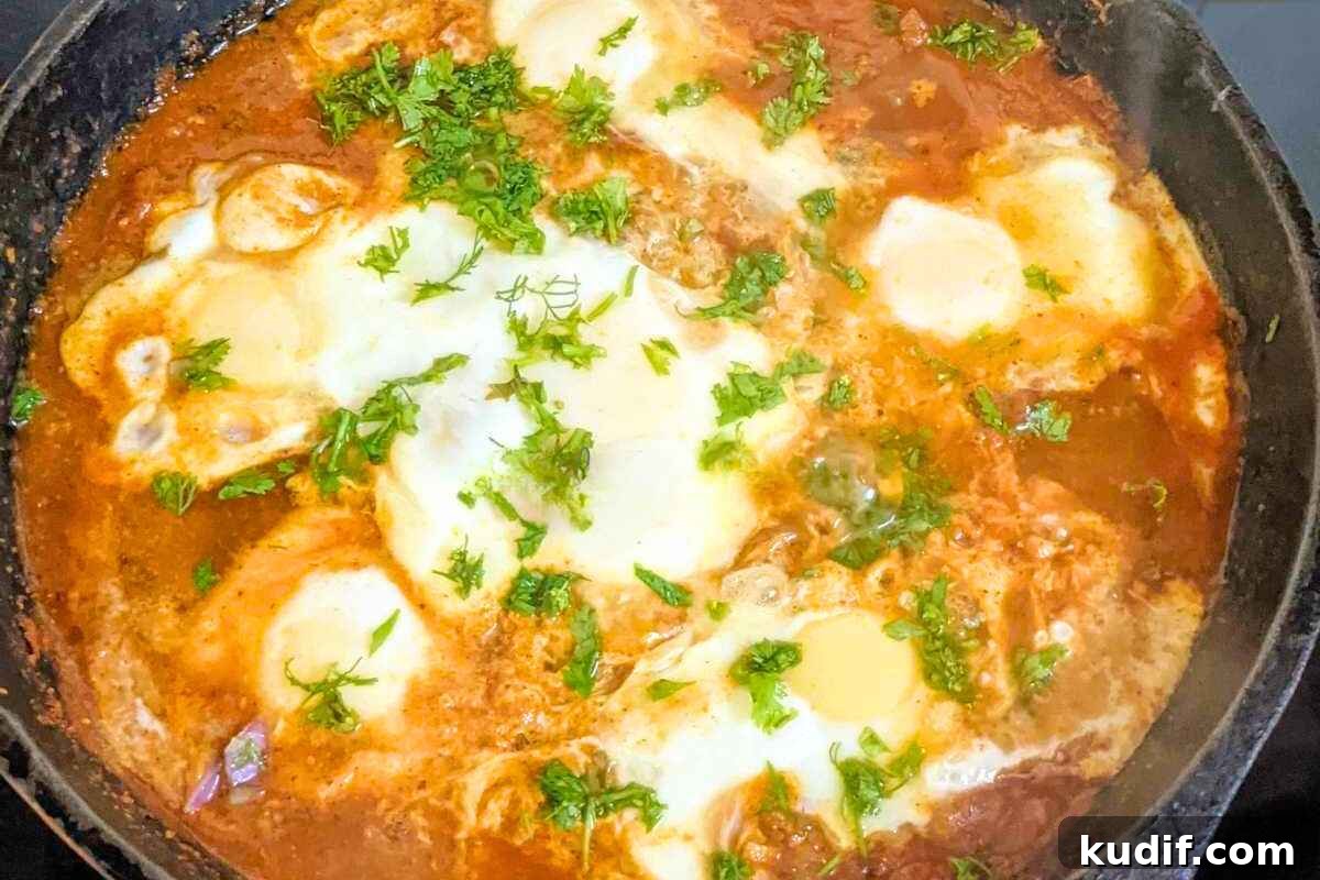 Irresistible Egg Recipes You’ll Make Again and Again 2 Delicious Shakshuka in a cast iron pan