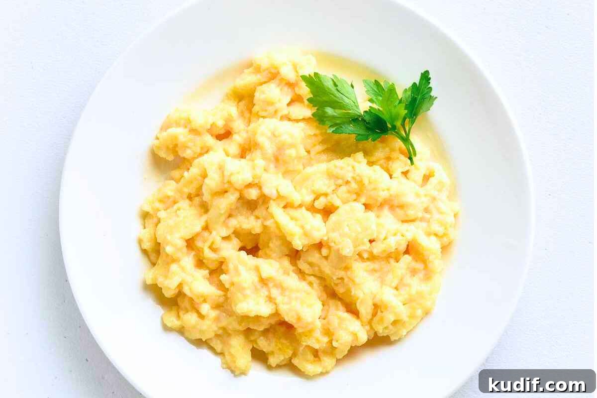 Irresistible Egg Recipes You’ll Make Again and Again 8 scrambled eggs in a plate