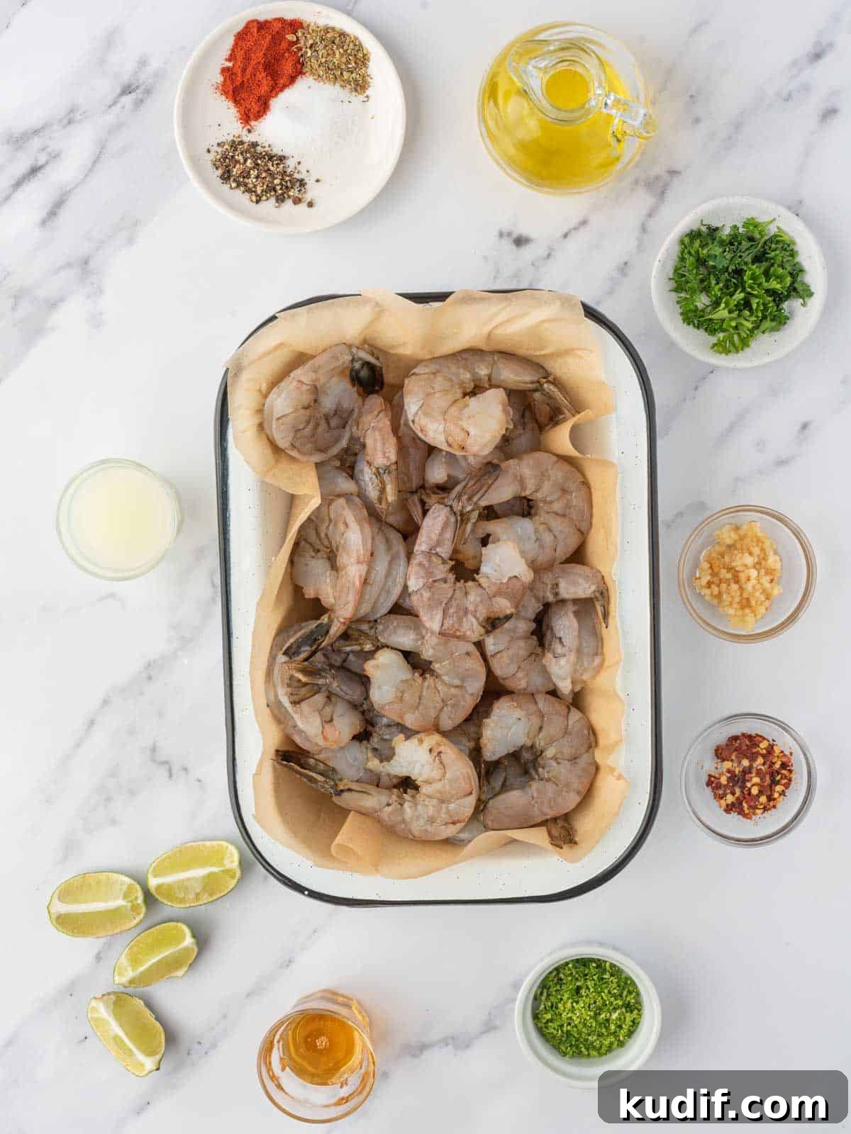 Garlic Grilled Shrimp Kabobs Recipe for Summer BBQ 3 Ingredients needed for zesty grilled shrimp skewers.
