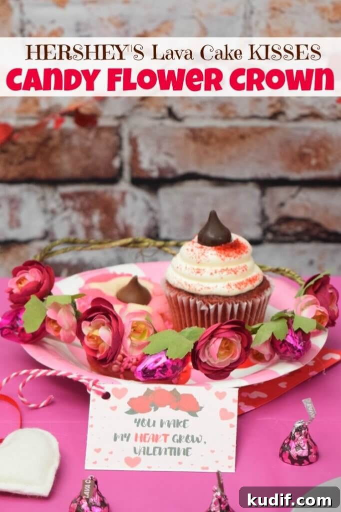 Candy Flower Crowns for Valentine's Day Gifts and Decor 2 Make a Candy Flower Crown with HERSHEY'S Lava Cake KISSES