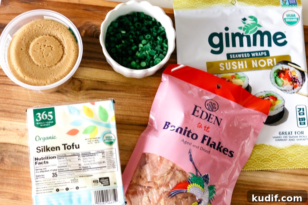 Authentic Homemade Miso Soup: Simple Traditional Recipe 4 ingredients for miso soup.