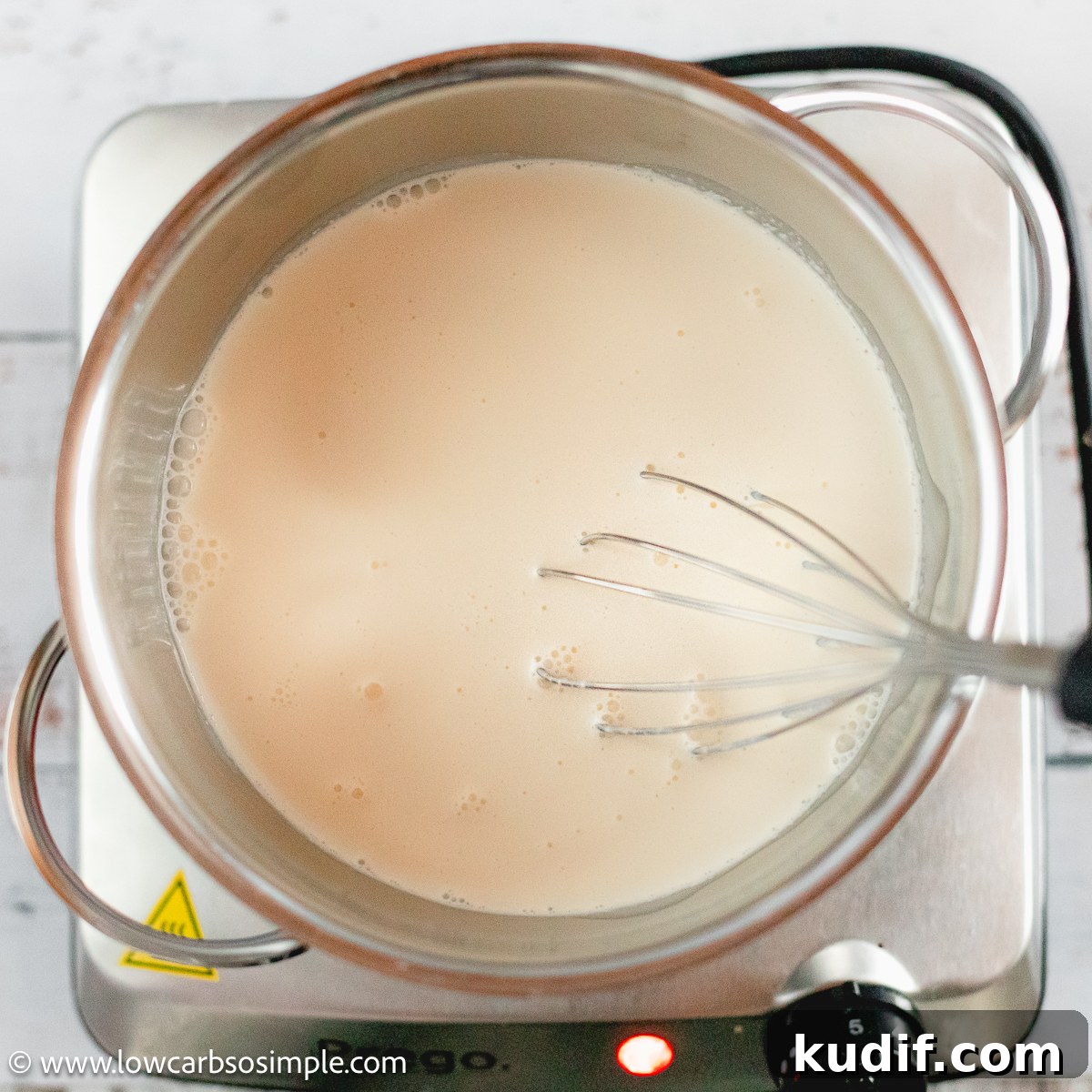 Keto Carnivore Blue Cheese Ice Cream Recipe 4 Heating the Cream | Low-Carb, So Simple