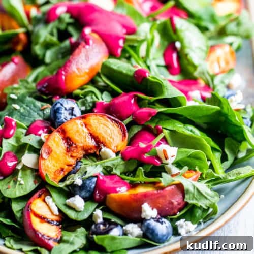 Grilled peach salad