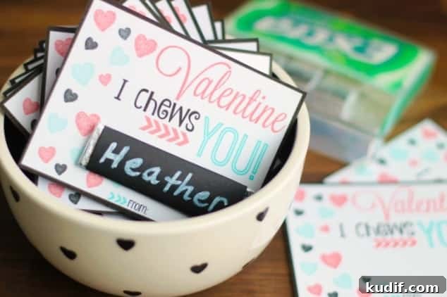 I Chews You printable valentines