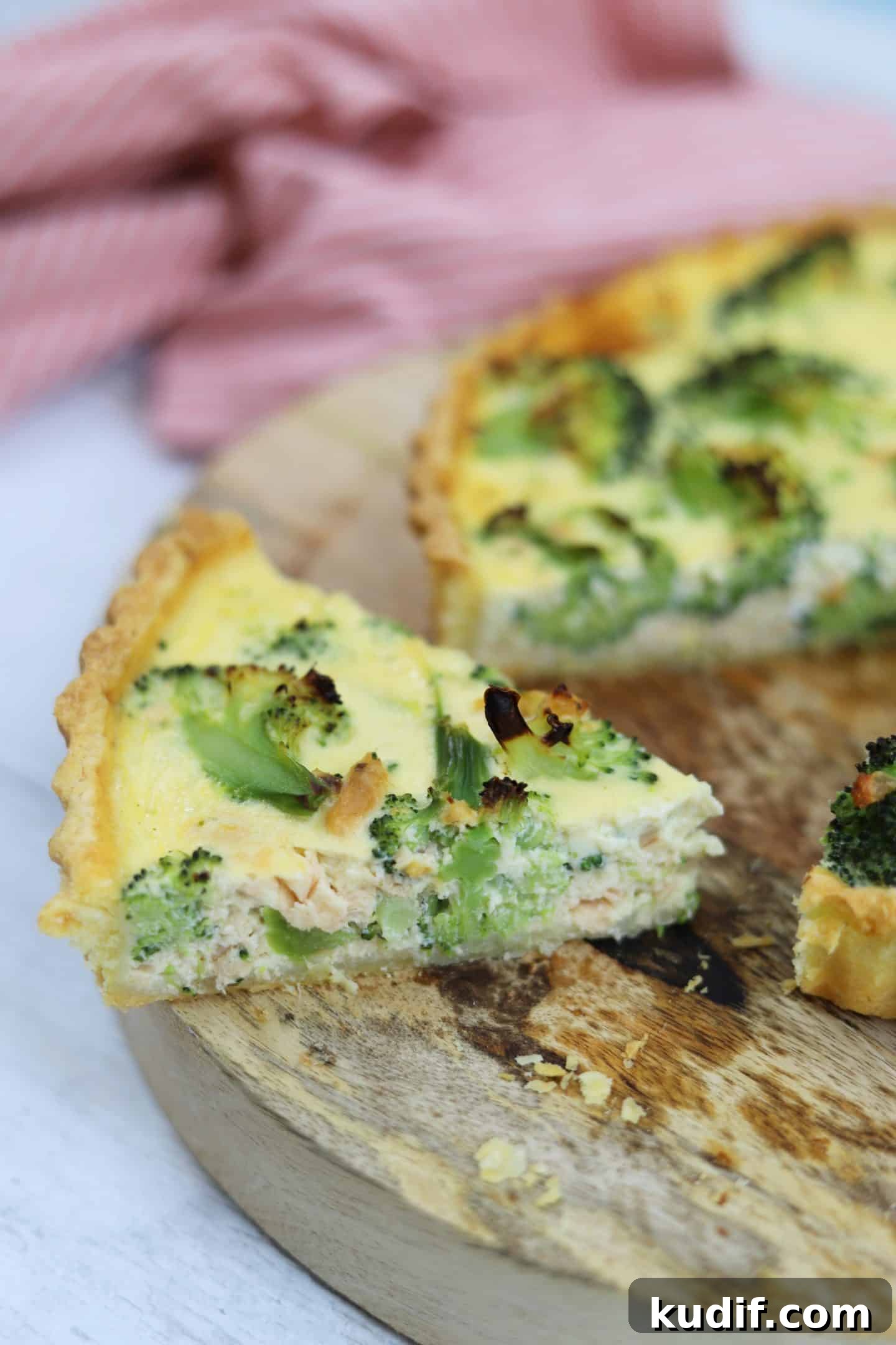 Broccoli and Salmon Quiche Recipe | Flaky Crust & Creamy Filling 6 gluten free broccoli and salmon quiche