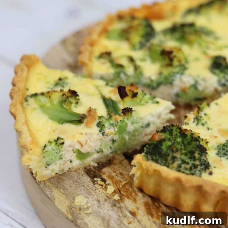 gluten free broccoli and salmon quiche