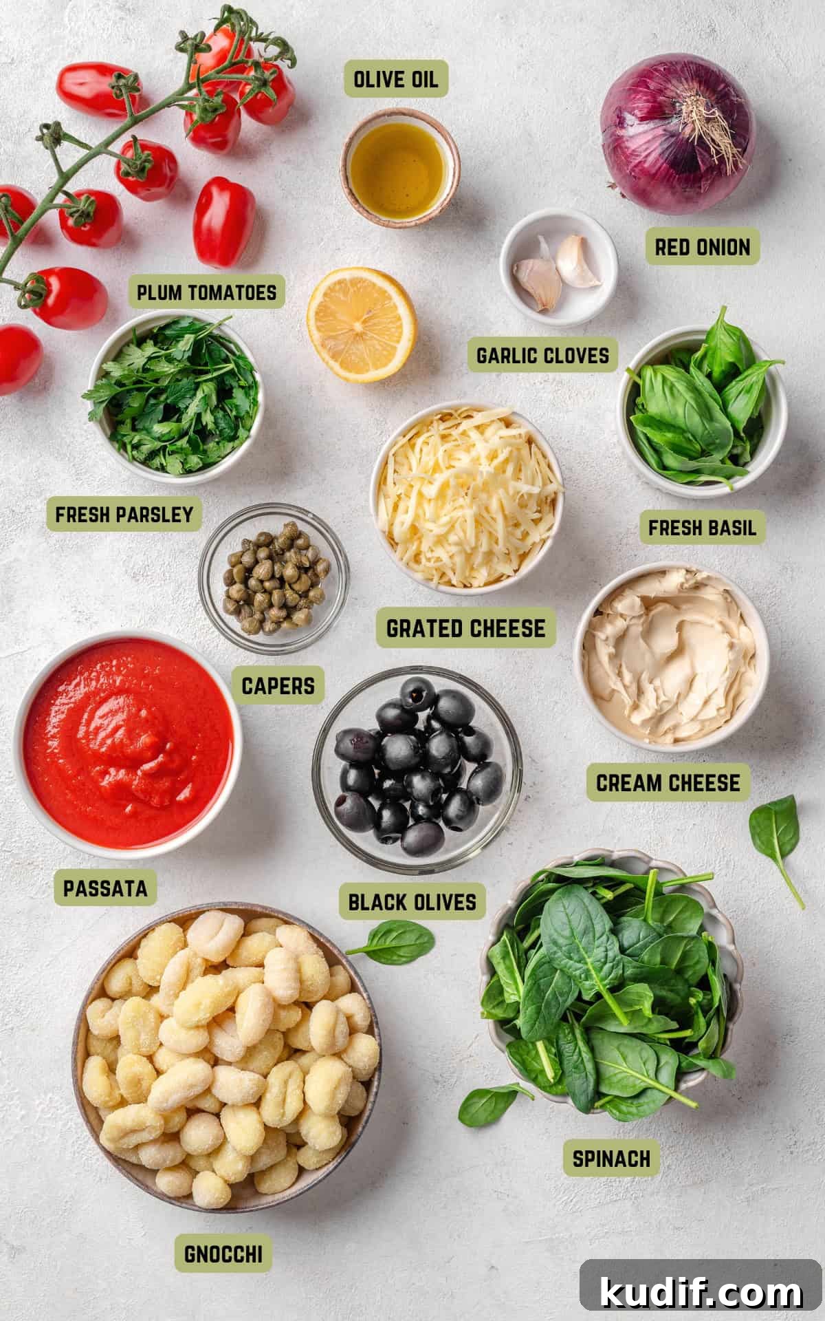 Gnocchi Bake Ingredients.