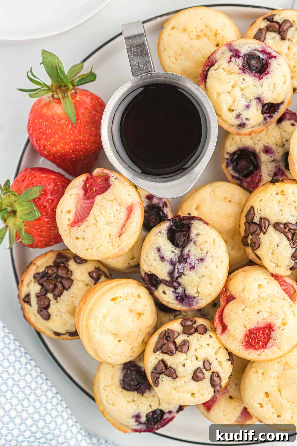 Fluffy Pancake Mini Muffins: Bite-Sized Breakfast Treats 12 pancake mini muffins with syrup