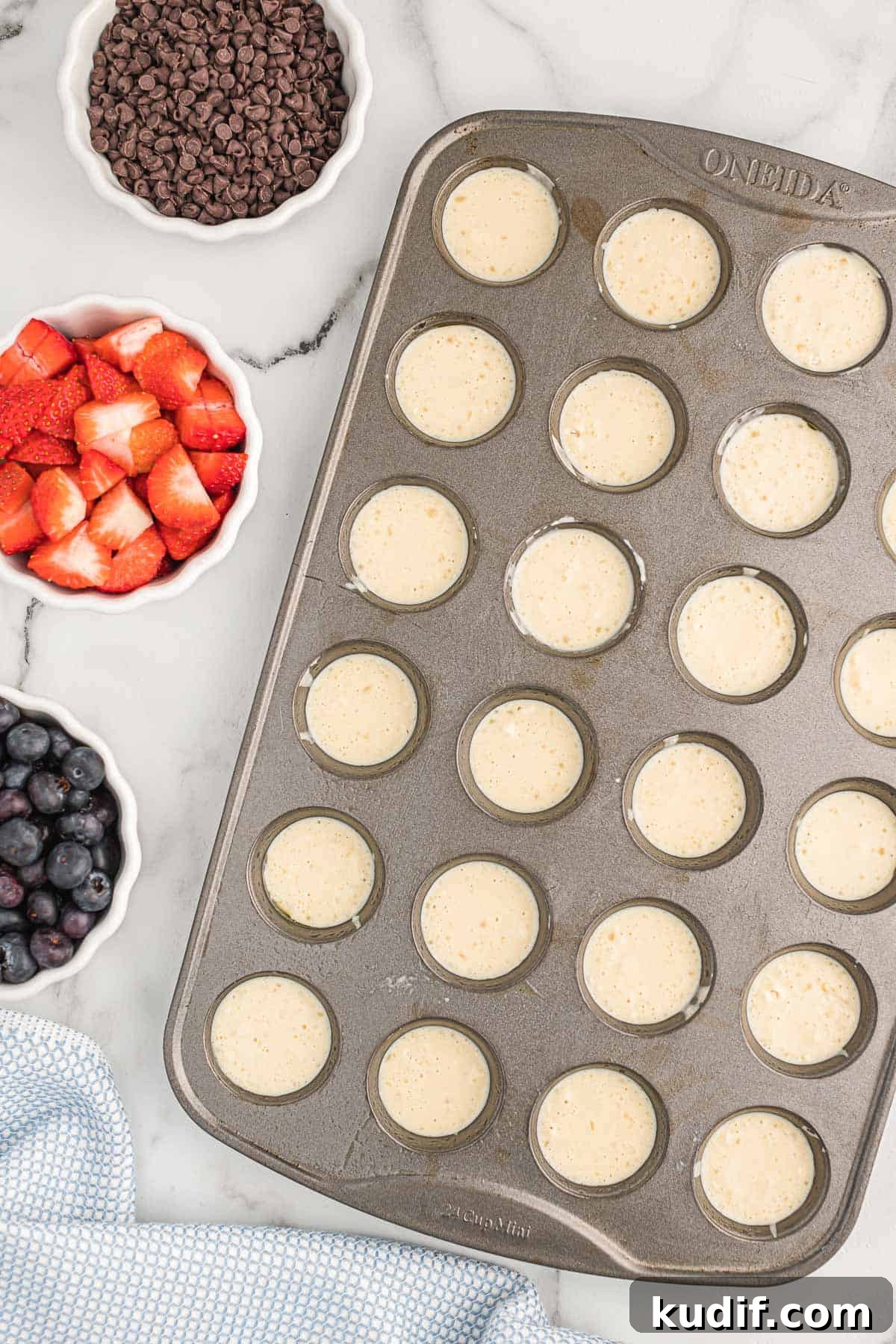 Fluffy Pancake Mini Muffins: Bite-Sized Breakfast Treats 8 mini muffin tin filled