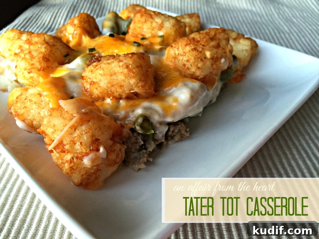Cheesy Tater Tot Casserole with Ground Beef and Veggies 5 tater tot casserole