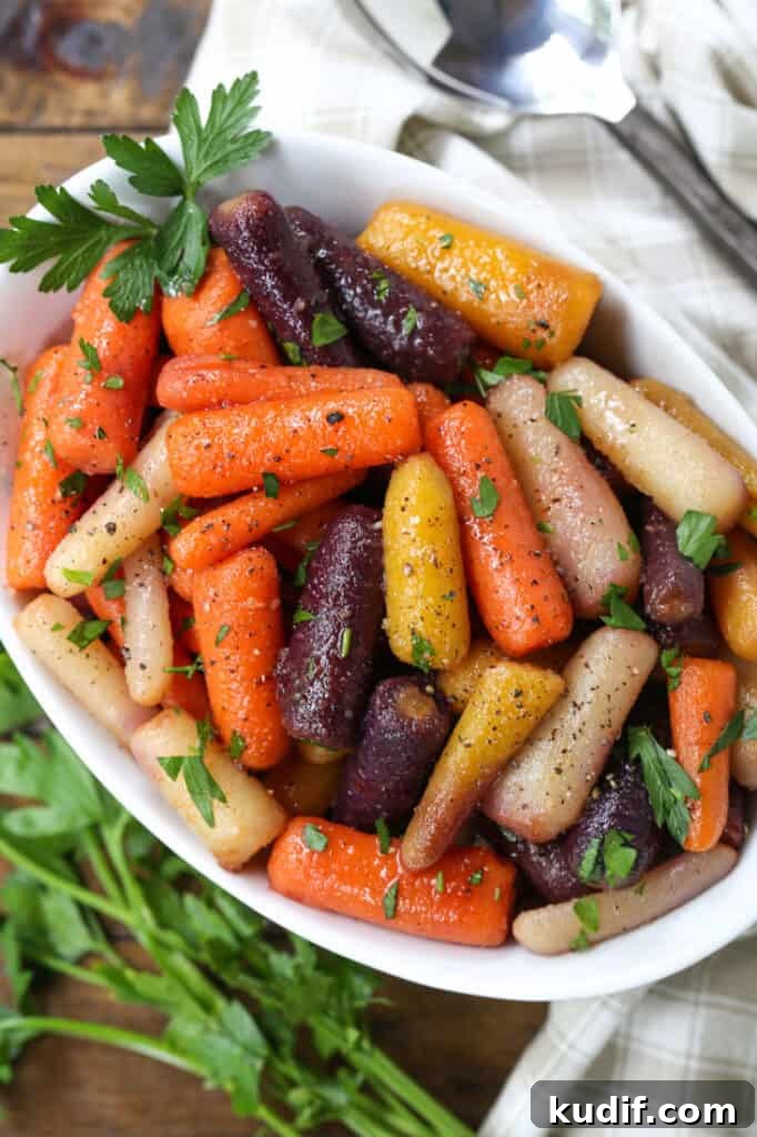 Honey Glazed Carrots in a serving dish