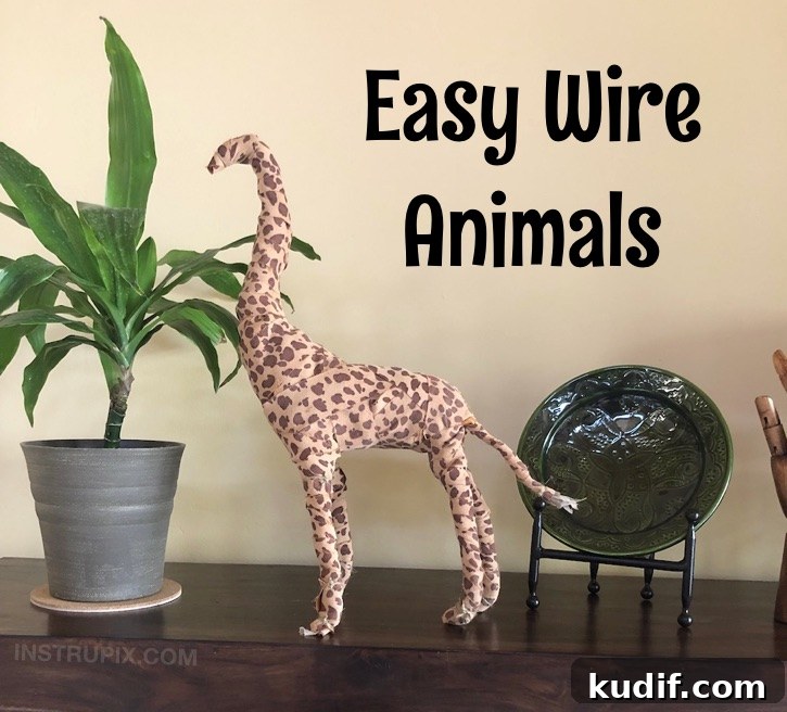 Fabric-Wrapped Wire Animal Crafts: No-Sew Tutorial and Ideas 3 Fabric Wrapped Wire Animals - easy craft project idea for kids, teens and adults!