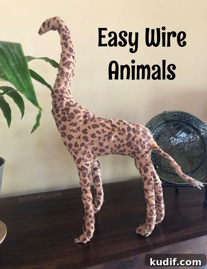 Fabric-Wrapped Wire Animal Crafts: No-Sew Tutorial and Ideas 7 Fabric Wrapped Wire Animals Craft Project - Looking for easy DIY projects for the home? These simple but cute wire animals are perfect for kids, teens and adults to try! This no sew craft can be completely customized to your own taste. Great for beginners or experienced craftsters! It's cheap, fun and super easy. #instrupix #crafts #projects