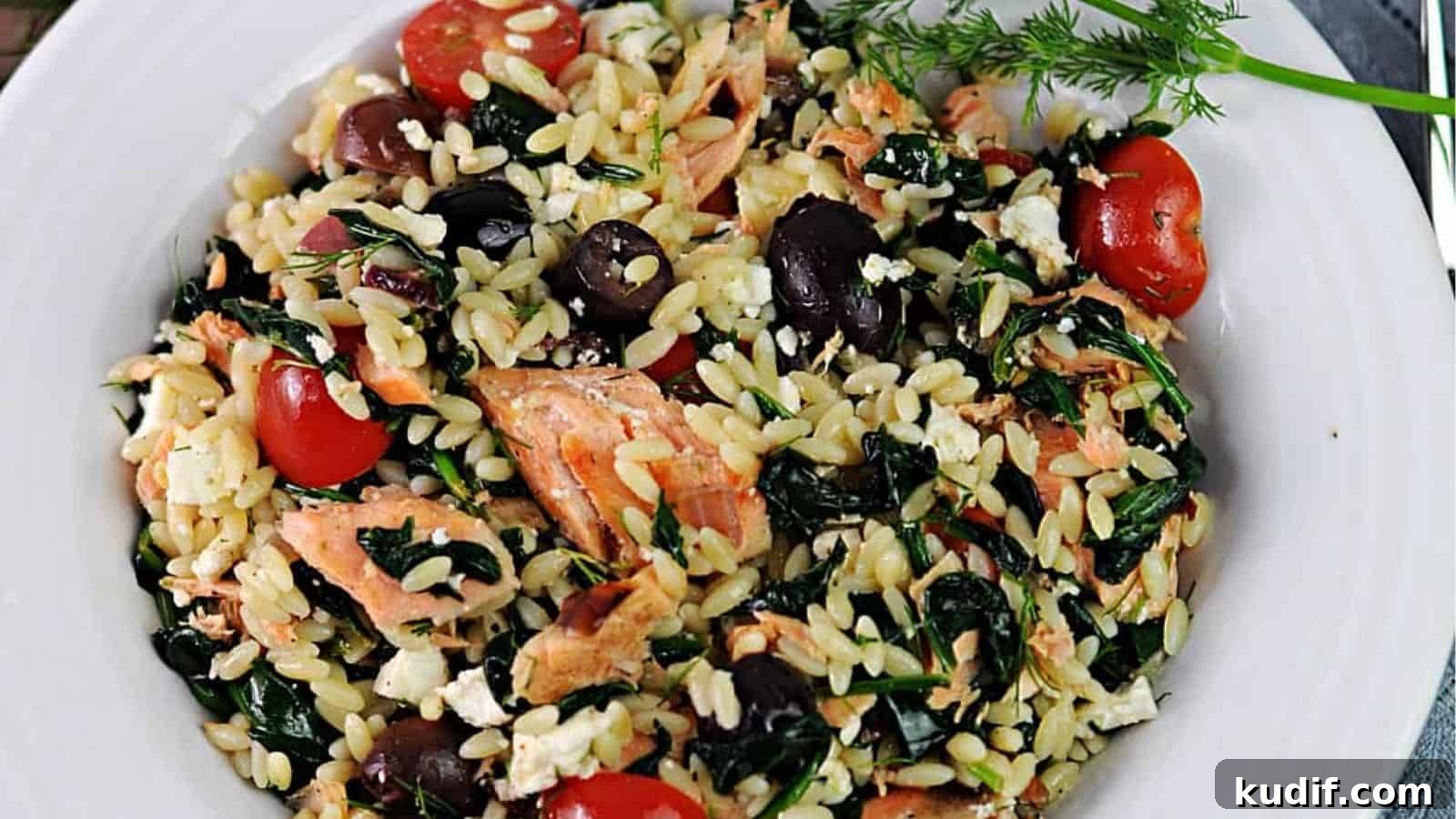 23 Quick Seafood Dinners for Any Night of the Week 3 Salmon Orzo Salad