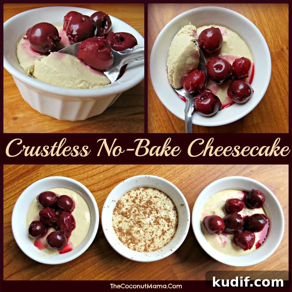 Crustless No-Bake Cheesecake Crustless No Bake Cheesecake from The Coconut Mama