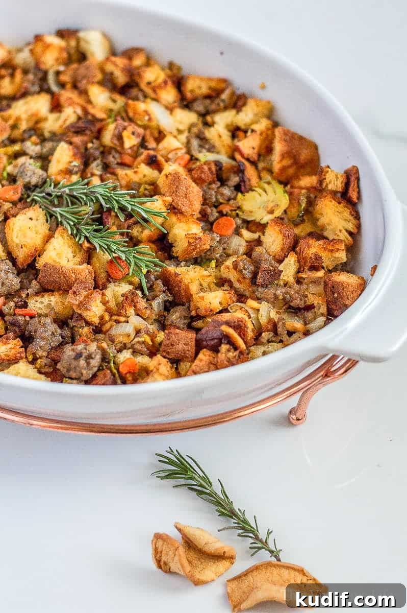 40+ Thanksgiving Dishes That Start with S: Sides, Staples & Sweets 2 gluten-free stuffing in a white dish