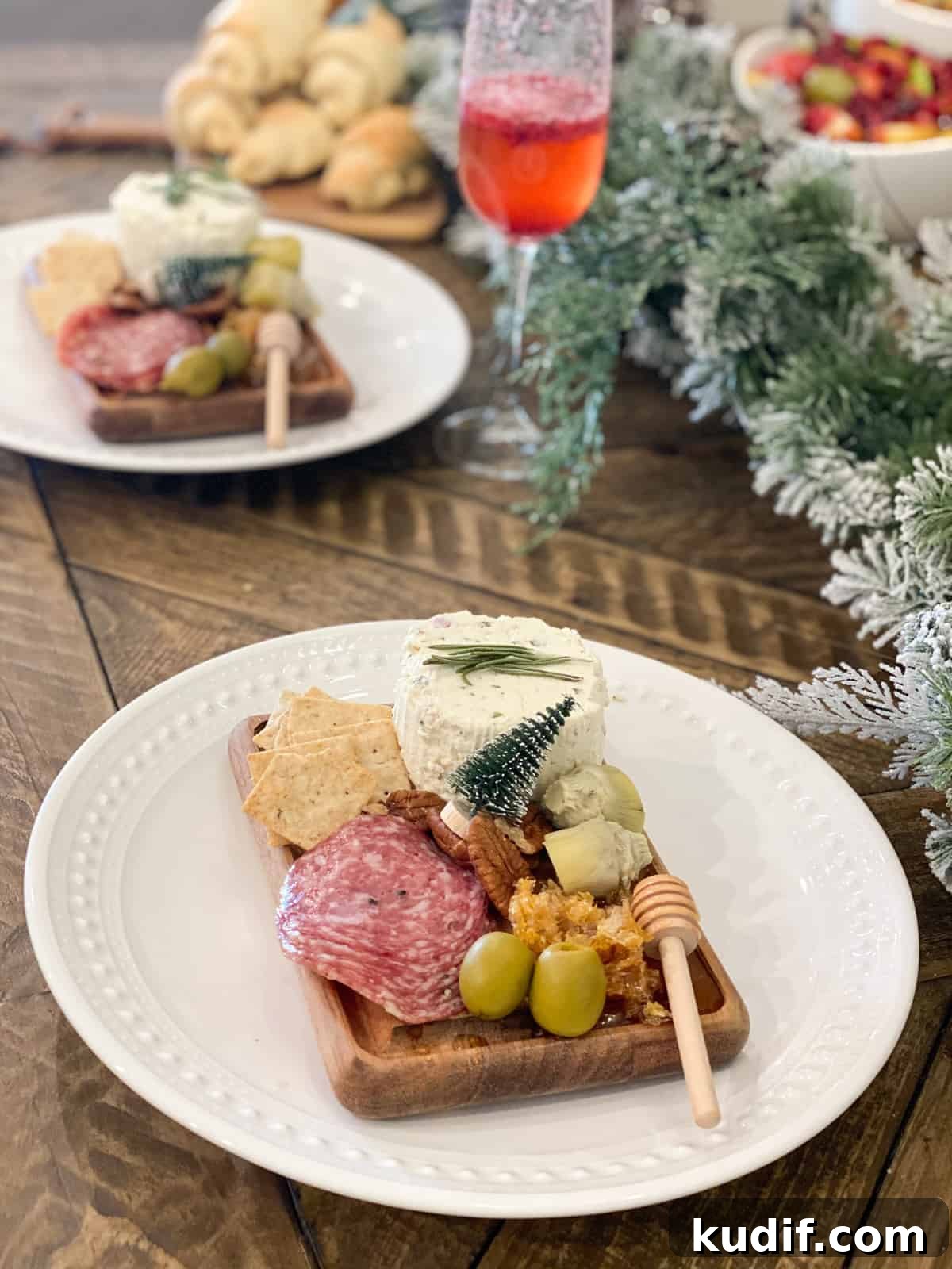 40+ Thanksgiving Dishes That Start with S: Sides, Staples & Sweets 7 Small Charcuterie Board on a little wood board on a white plate