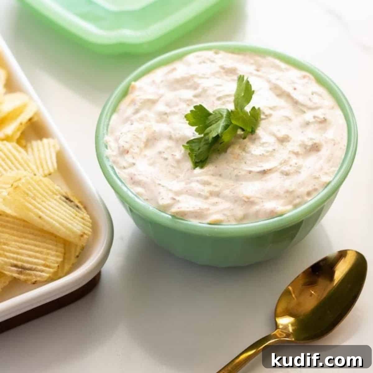 40+ Thanksgiving Dishes That Start with S: Sides, Staples & Sweets 8 sour cream chip dip in jadeite bowl