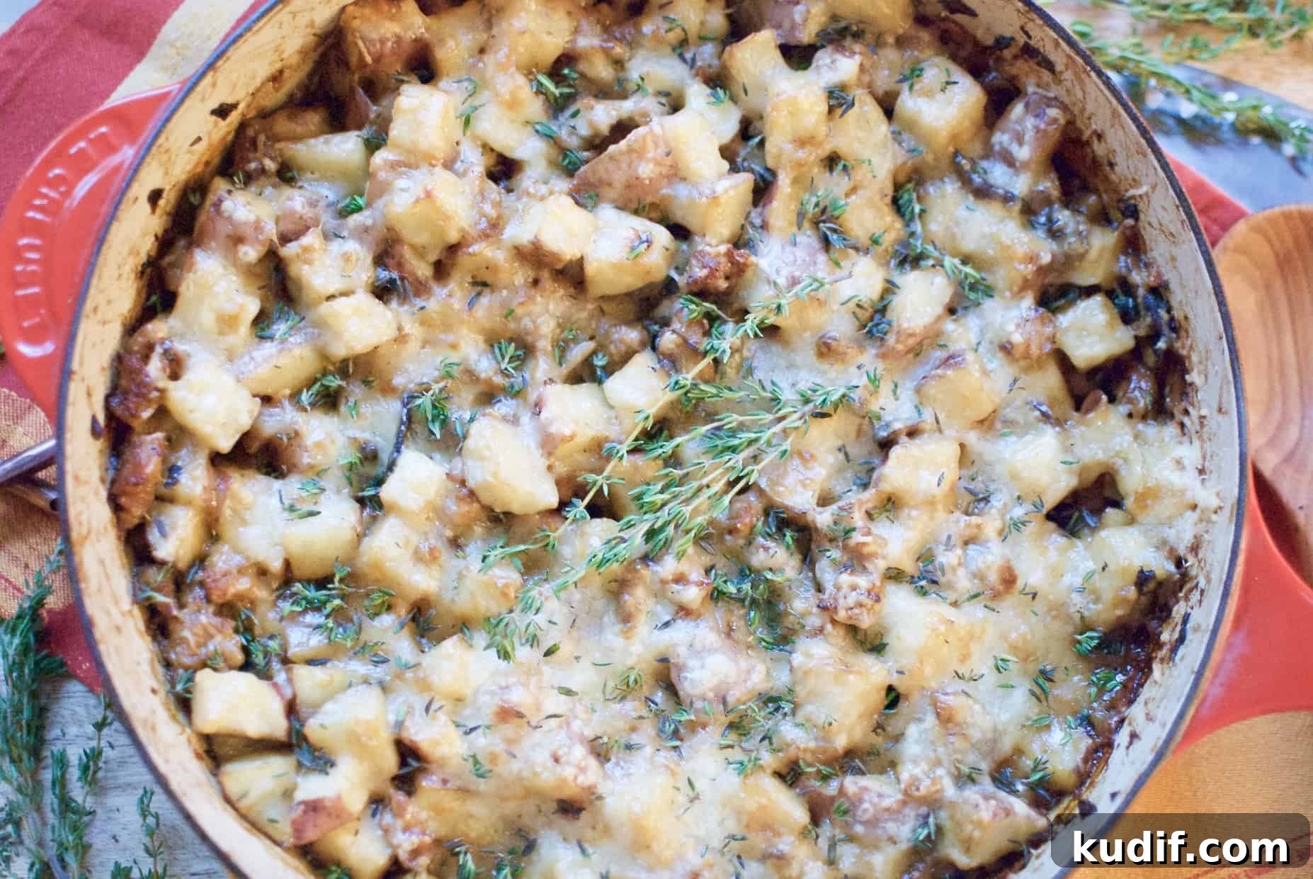 Sausage, Mushroom & Potato Gratin Recipe for Comforting Dinner 7 sausage, mushroom & potato gratin