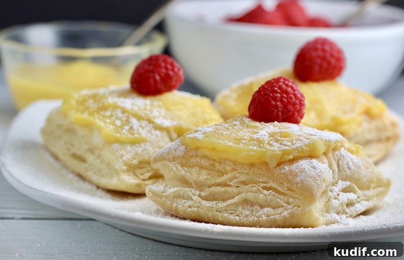 Lemon Raspberry Puff Pastries (Dairy-Free) 2 dairy-free lemon raspberry puffs