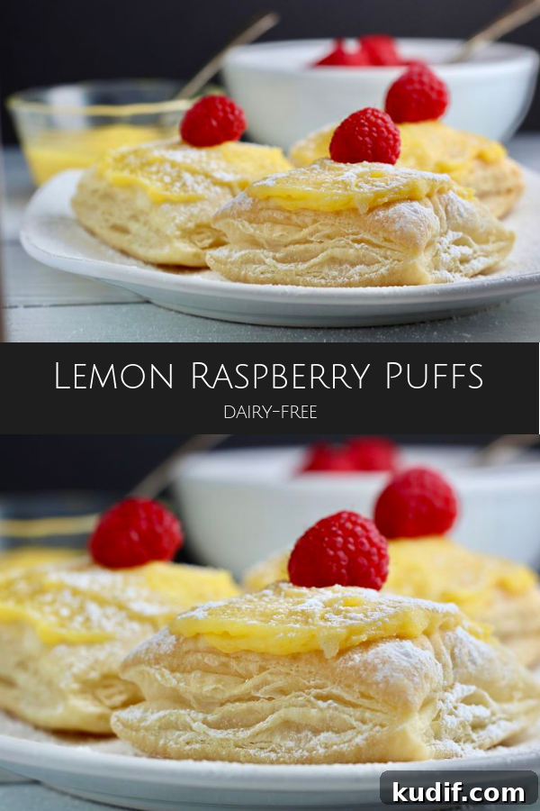 Lemon Raspberry Puff Pastries (Dairy-Free) 6 dairy-free lemon raspberry puffs kitchen gone rogue