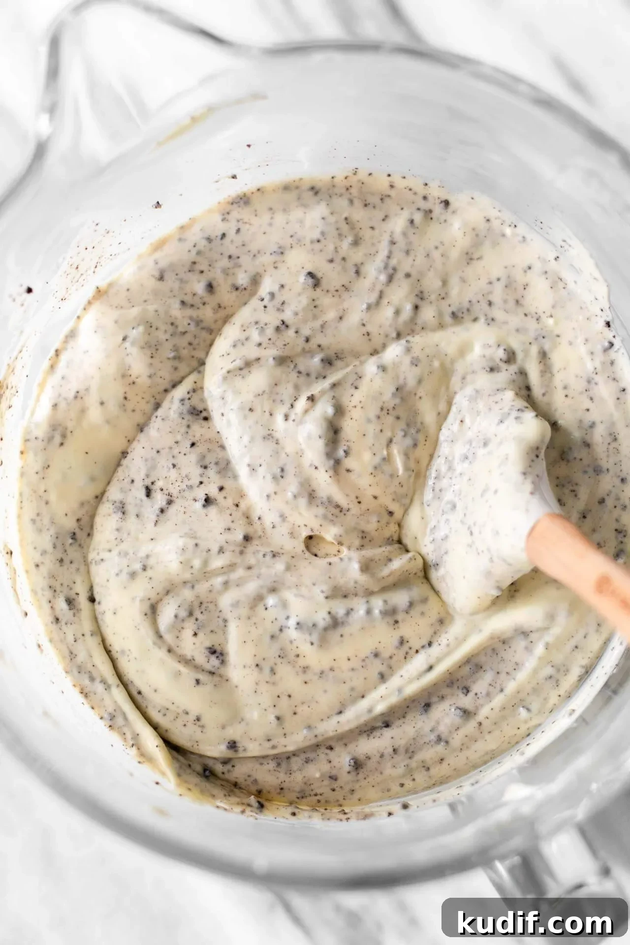 Oreo Cheesecake Recipe: Creamy No-Bake Dessert with Oreo Crust 7 Oreo cheesecake filling in bowl