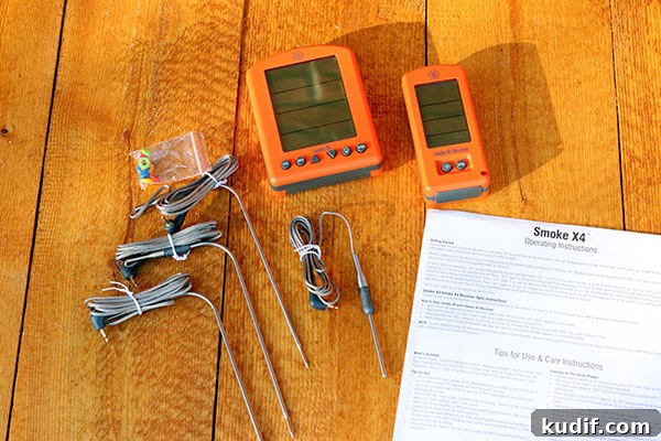ThermoWorks Smoke X4 Pellet Grill Review: Performance & Features 3 ThermoWorks Smoke X4 leave-in thermometer with probes