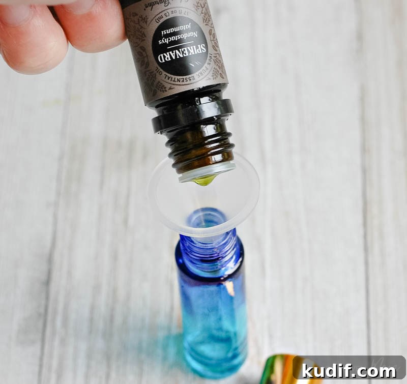 Calming Kids Roller & Spray Blend: DIY Calming Oils for Children 7 making a calming oil roller for kids