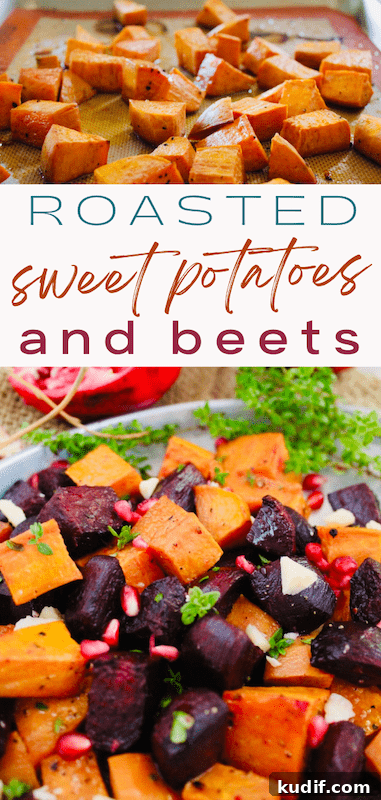 Roasted beets and sweet potatoes