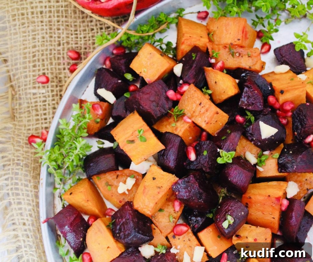 Roasted sweet potatoes and beets
