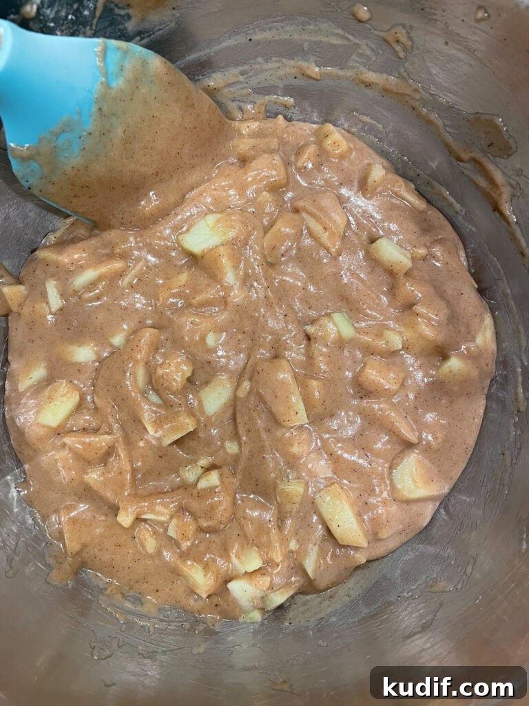 Spiced Apple Crumb Cake Recipe with Cinnamon Streusel 10 cake batter with apples mixed in