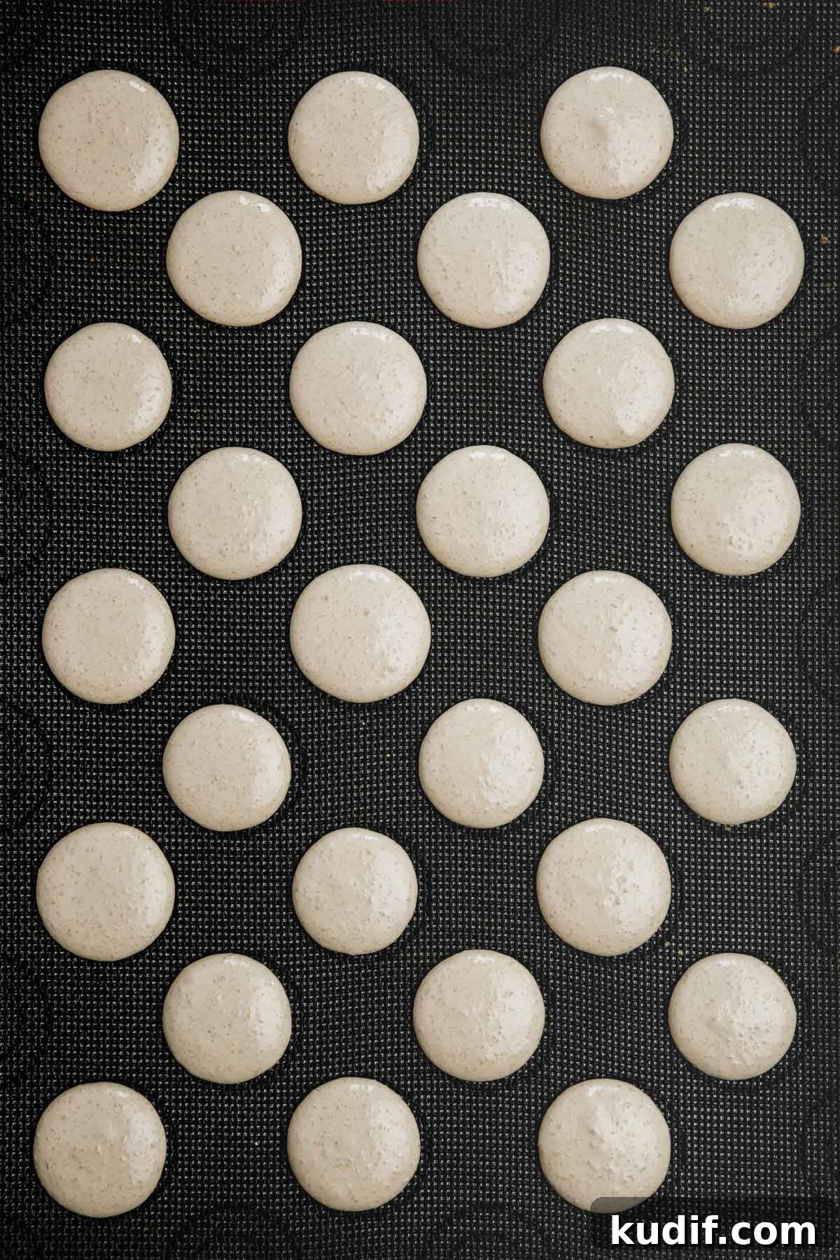 Salted Caramel Macarons: Classic French Dessert Recipe 10 plaque de pâtisserie avec coques de macarons
