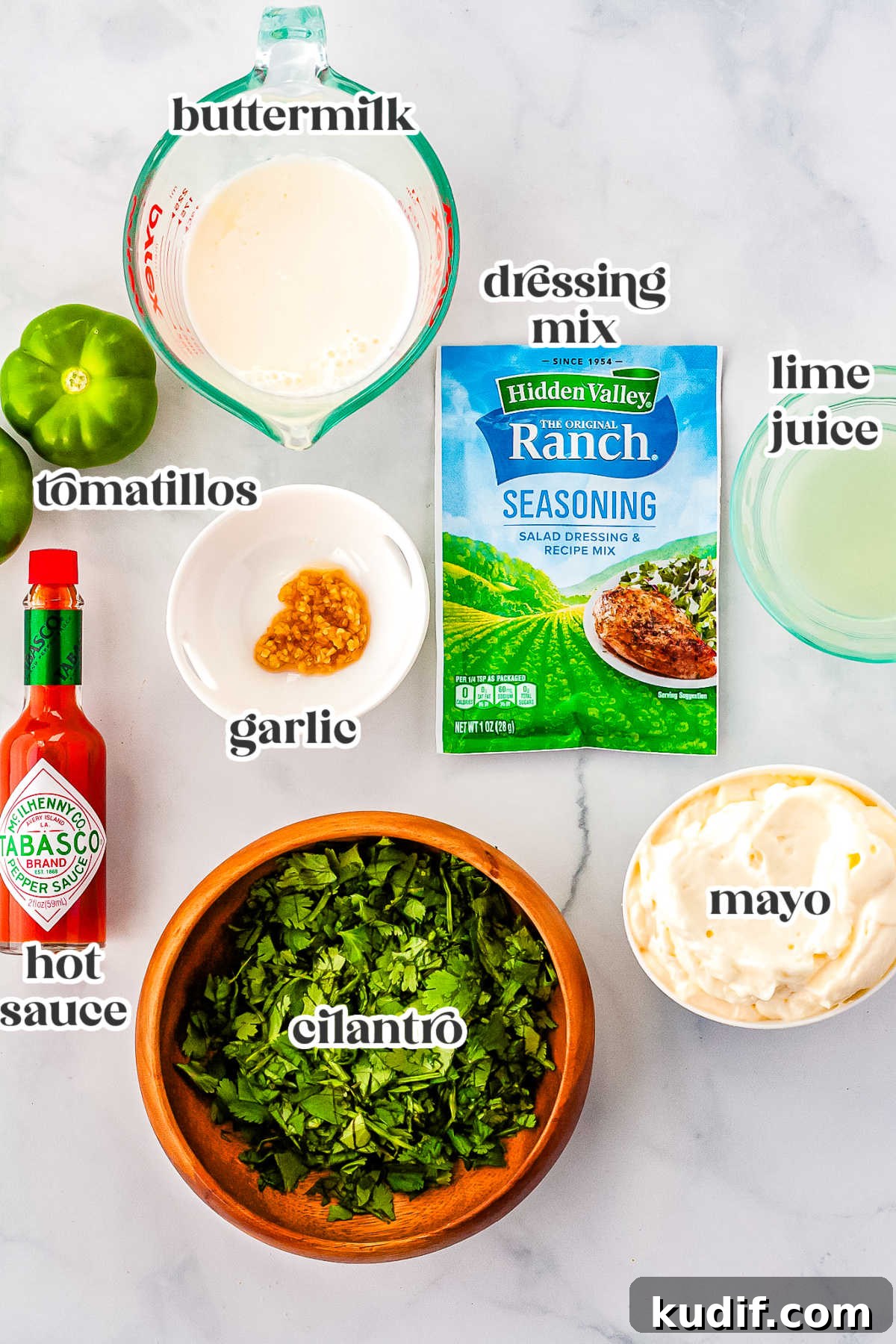 Cafe Rio Cilantro Lime Dressing Recipe (Copycat) 3 All of the ingredients needed to make this recipe.