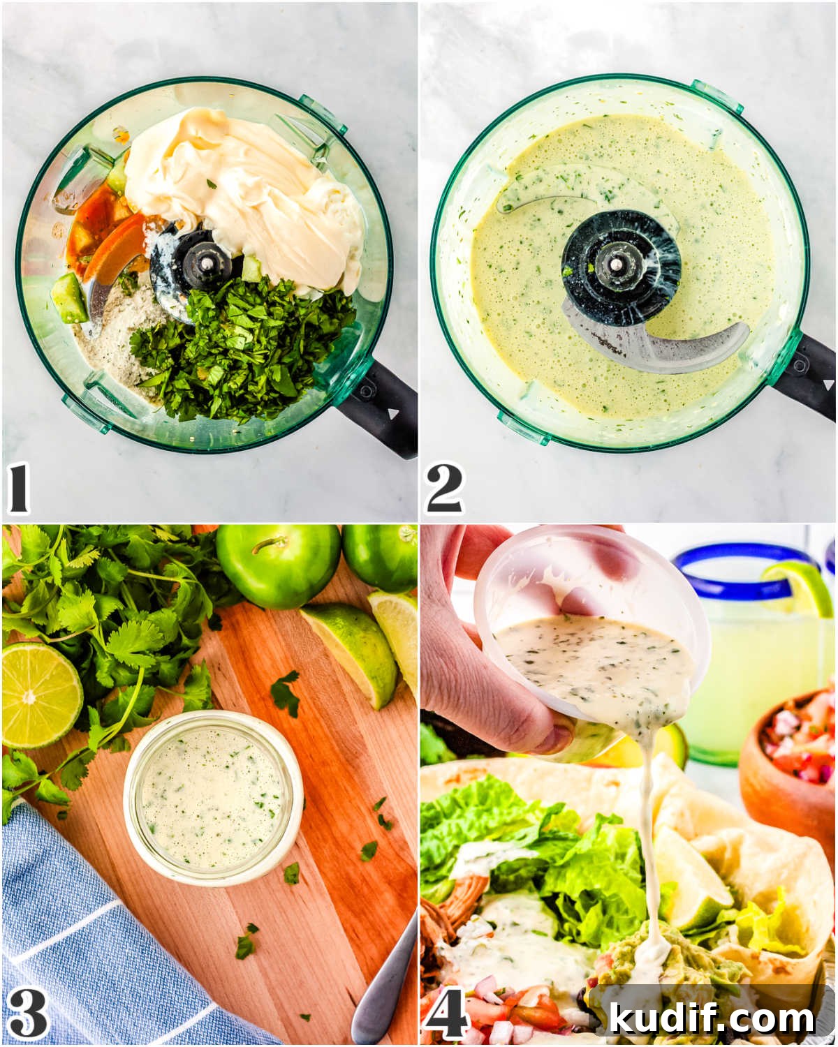 Cafe Rio Cilantro Lime Dressing Recipe (Copycat) 4 A picture collage showing how to make this recipe.