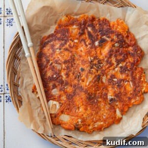 Crispy Kimchi Pancakes (Kimchi Jeon) Recipe for Perfect Pan-Fried Kimchi Cakes 14 Extra crispy kimchi pancake (kimchi jeon) with golden-brown edges