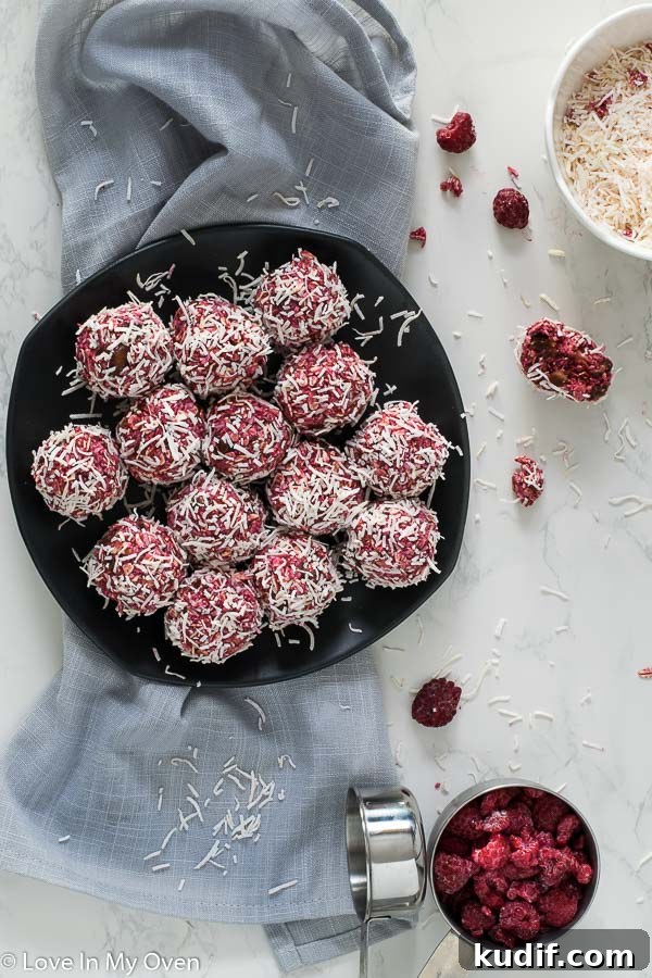 raspberry coconut bites