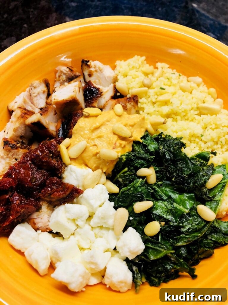 Mediterranean Quinoa Bowls with Fresh Veggies & Lemon Tahini 14 Mediterranean Chicken Couscous Bowls