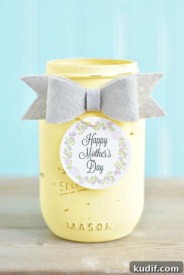 Chalky Finish Mason Jar - Mother's Day Gift Tags