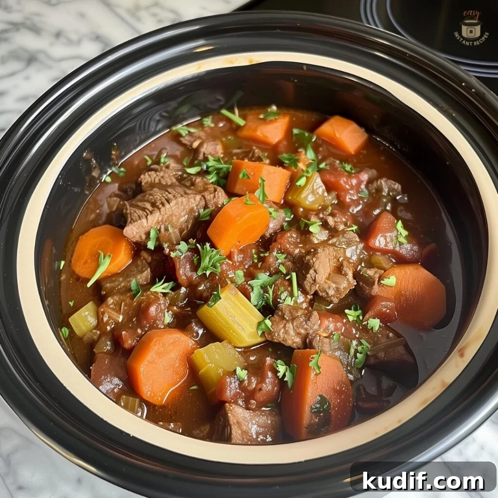 Slow-Cooker 5-Ingredient Beef Stew: Classic Comfort Recipe 6 5-Ingredient Slow Cooker Beef Stew Recipe