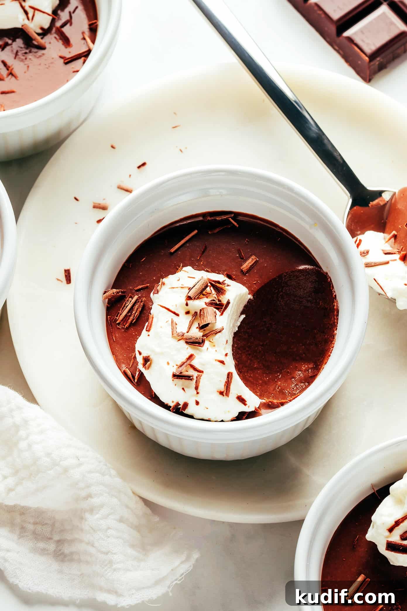 Served Chocolate Pots de Crème Chocolate Pot de Creme In Ramekin