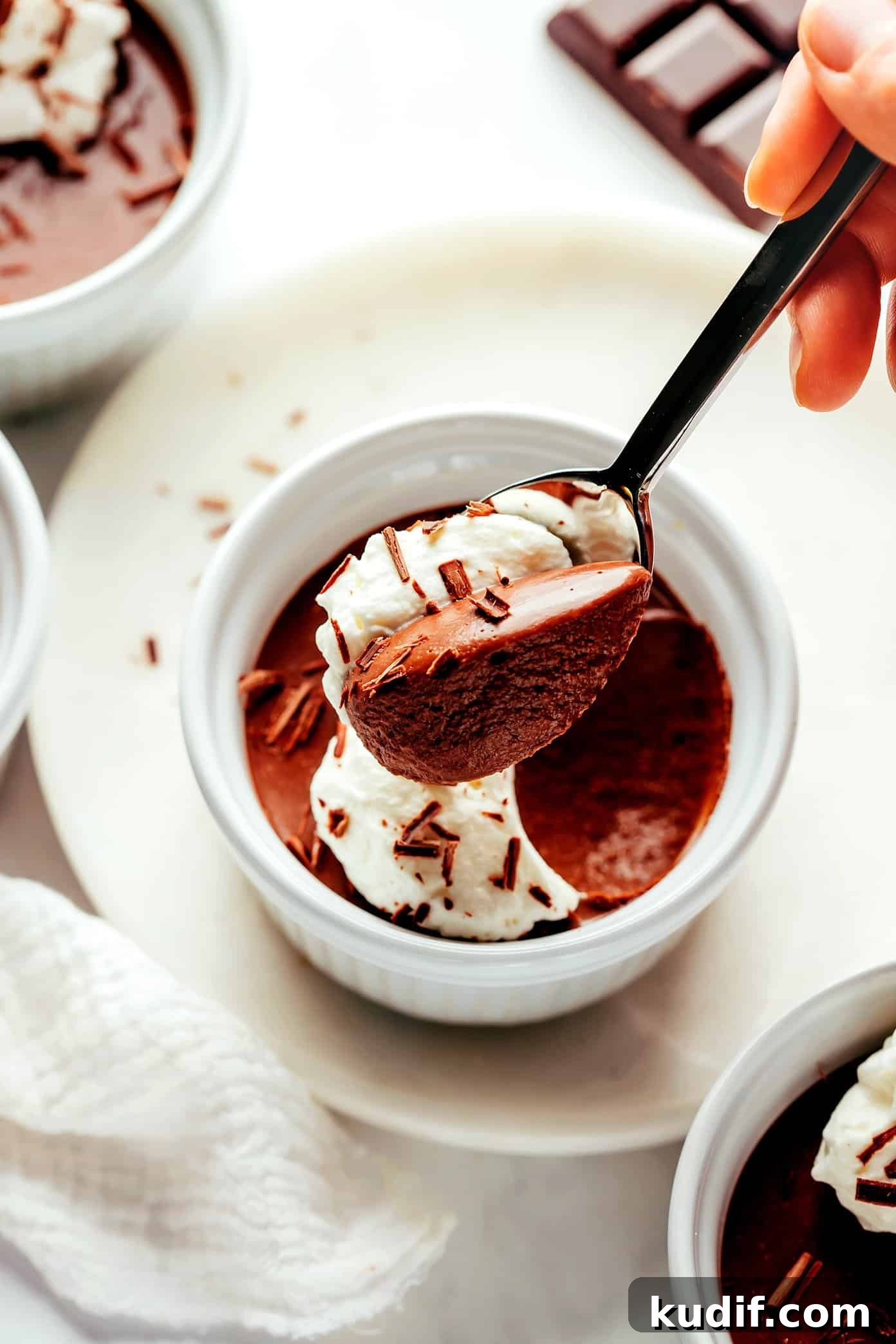 Chocolate Pot de Crème with Spoon Chocolate Pot de Creme with Spoon